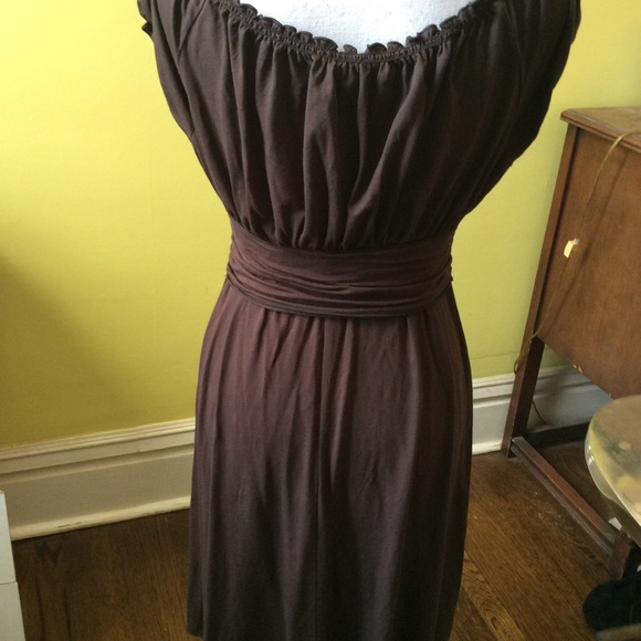 Max Studio Cute Deep Chocolate Brown Cap Dress S - Picture 4 of 12